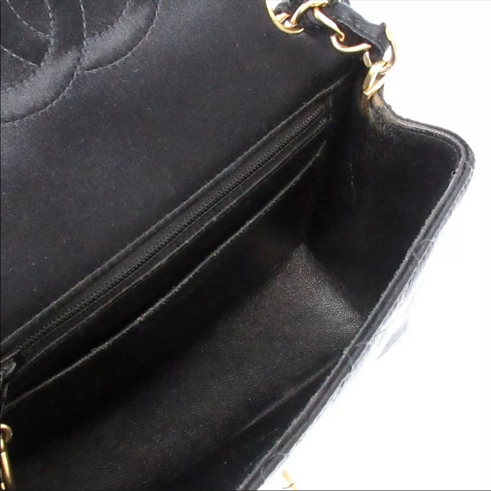 💜CHANEL Mini Matelasse Chain Shoulder Crossbody Bag Satin - Picture 8 of 12